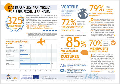 Infografik - Wirkung des Erasmus+ Auslandspraktikums